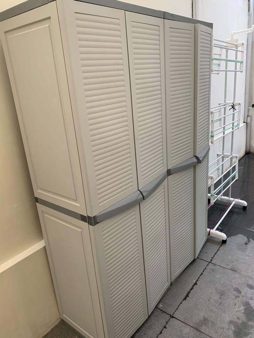 keter louvre utility cabinet furniture home living furniture shelves cabinets racks on carousell