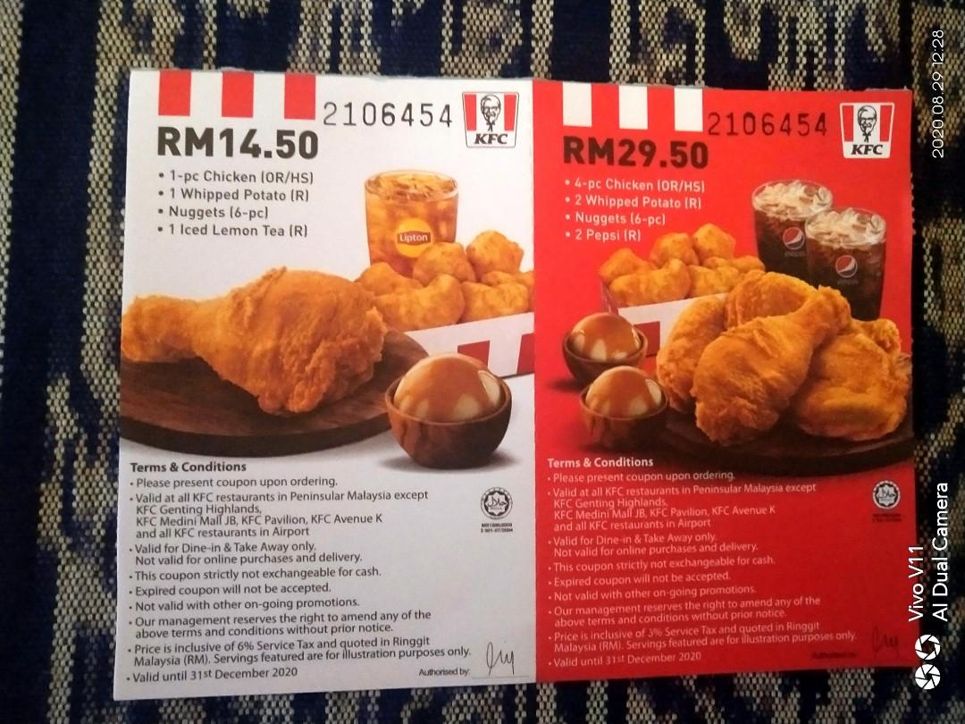 KFC COUPON, Tickets & Vouchers, Vouchers on Carousell