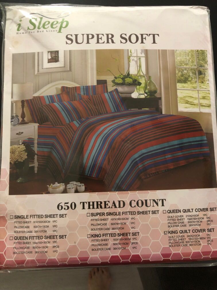 King Quilt Cover Set Completely New And Unused Furniture Beds Mattresses On Carousell