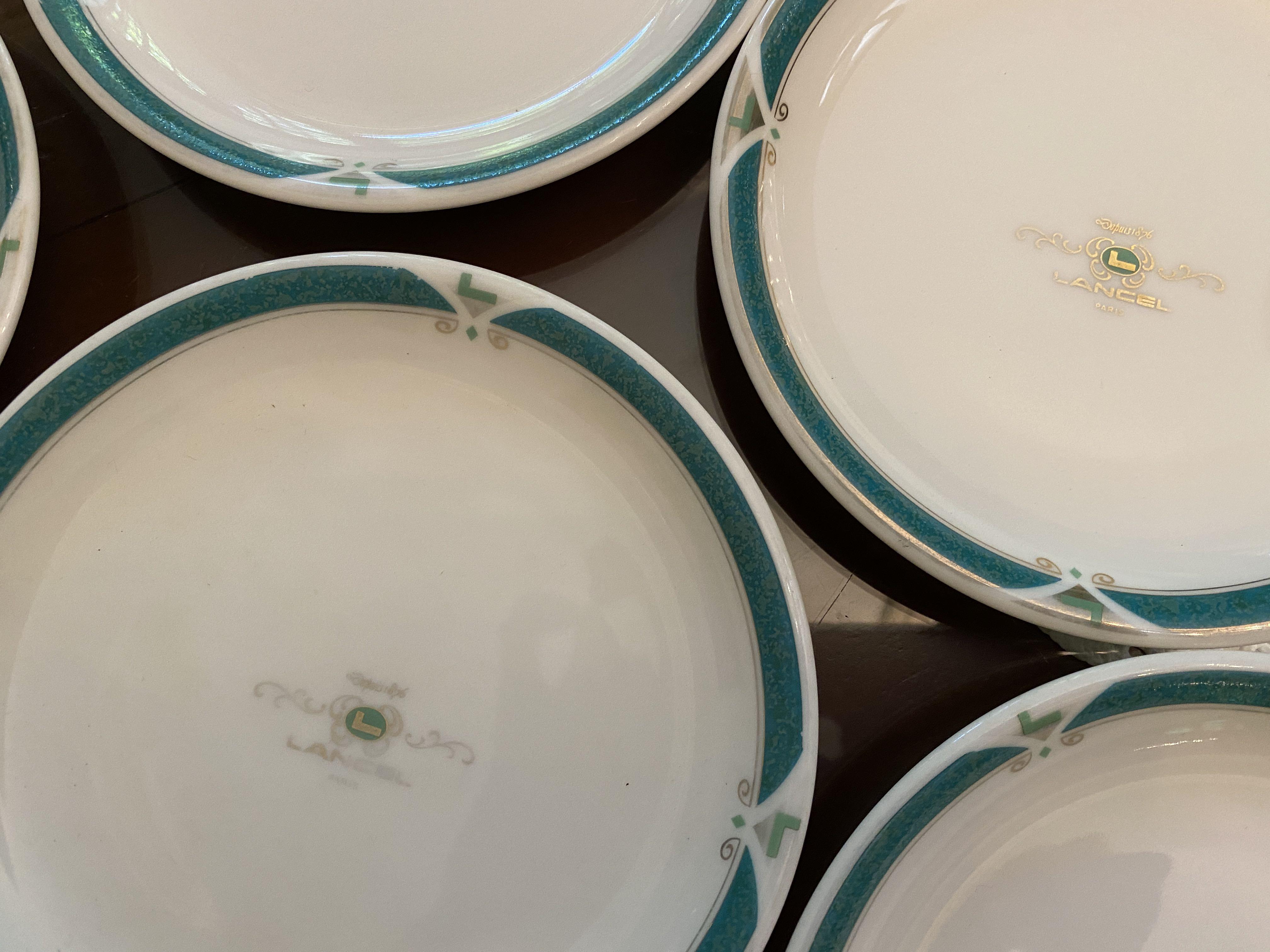 Lancel Cake Plates (Category: Bakeware) located in Quezon City. Submitted by kb0030 (Listing ID 1031650353, Image 1). Description: Set of five pieces for 2,500 only Some plates have Lightened gold markings No chips 5” diameter.