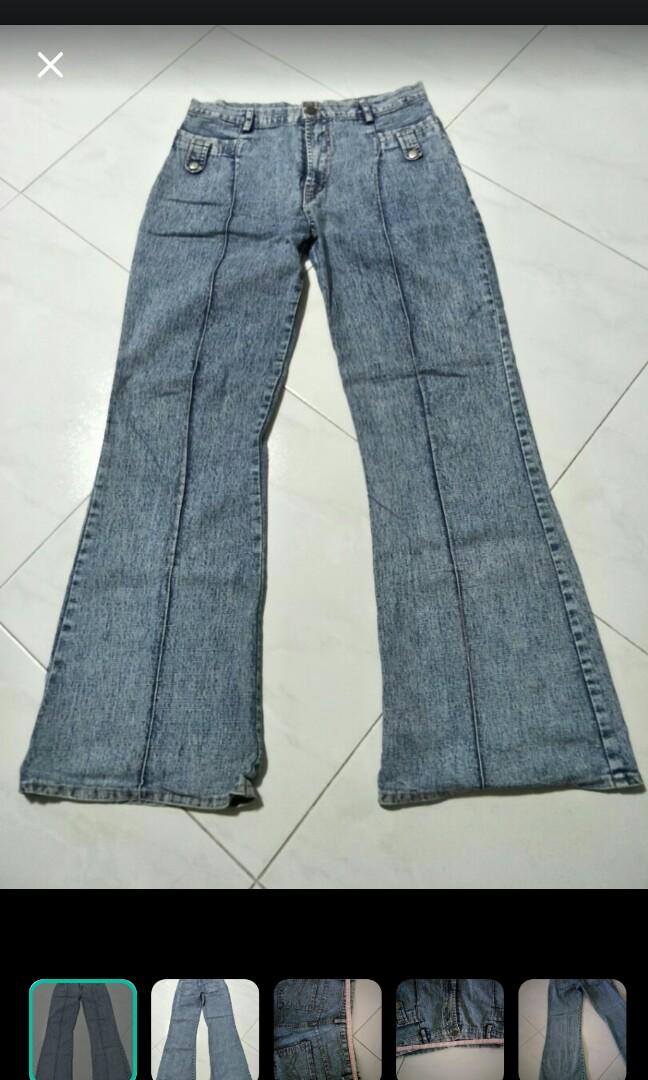 light blue bell bottom pants