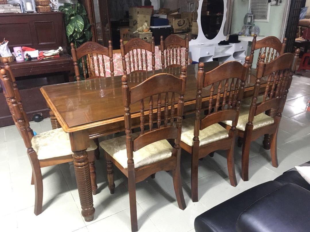 Meja Makan Kayu Jati 8 Kerusi Home Furniture Furniture On Carousell Walaupun harga meja makan kayu jayi cenderung mahal. meja makan kayu jati 8 kerusi home