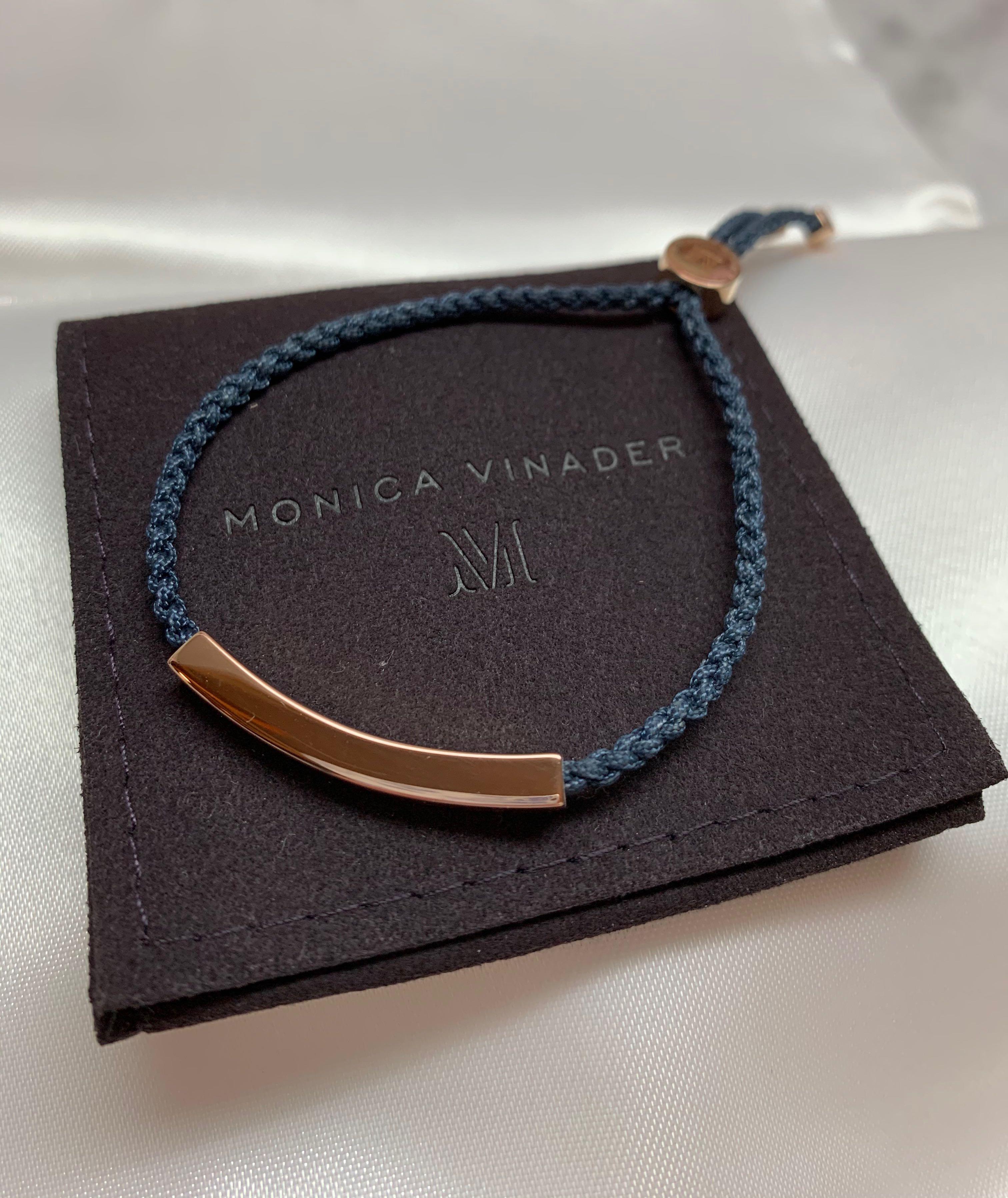 Monica Vinader Linear Friendship Bracelet Rose Gold Vermeil in