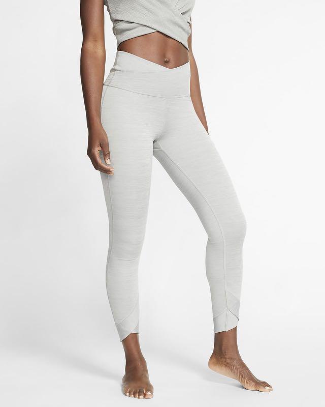 Nike Women's Yoga Wrap 7/8 Tights Particle Grey Small, Women's Fashion,  Activewear on Carousell