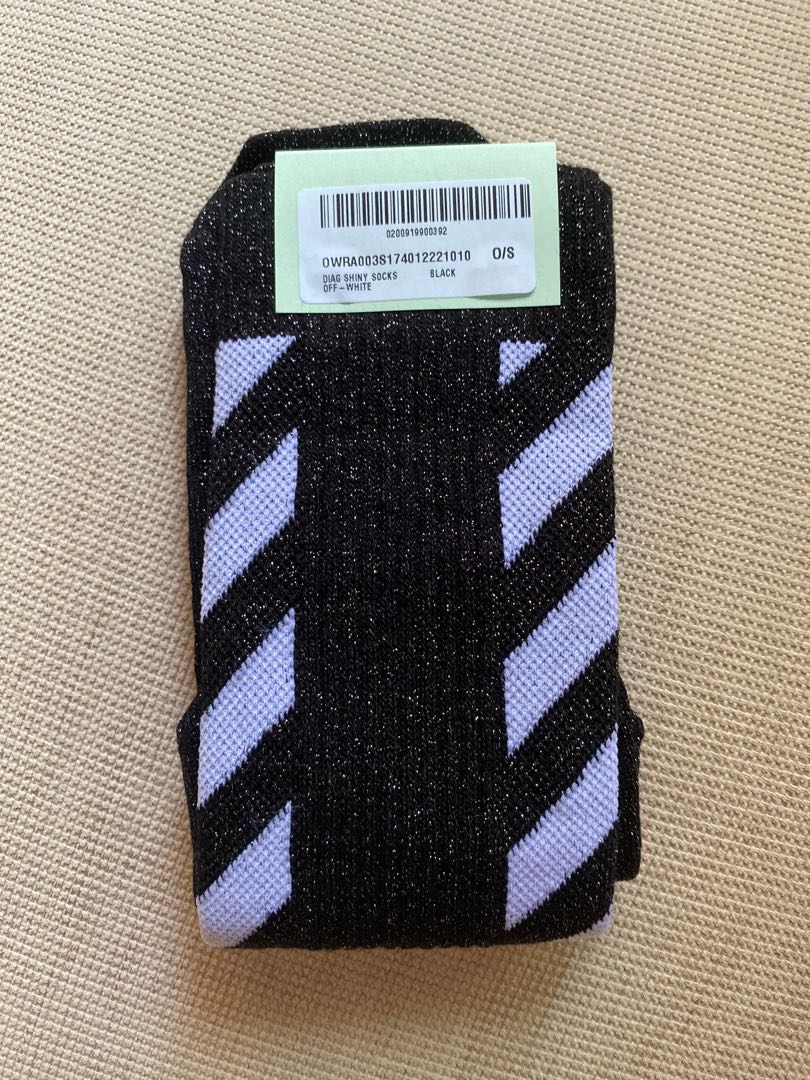 off white glitter socks