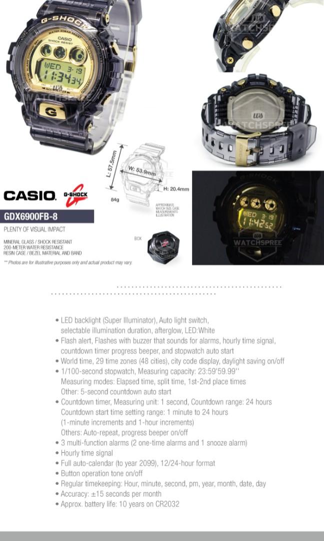 ORIGINAL G SHOCK GDX6900FB 8 JELLY GOLD Men s Fashion Watches