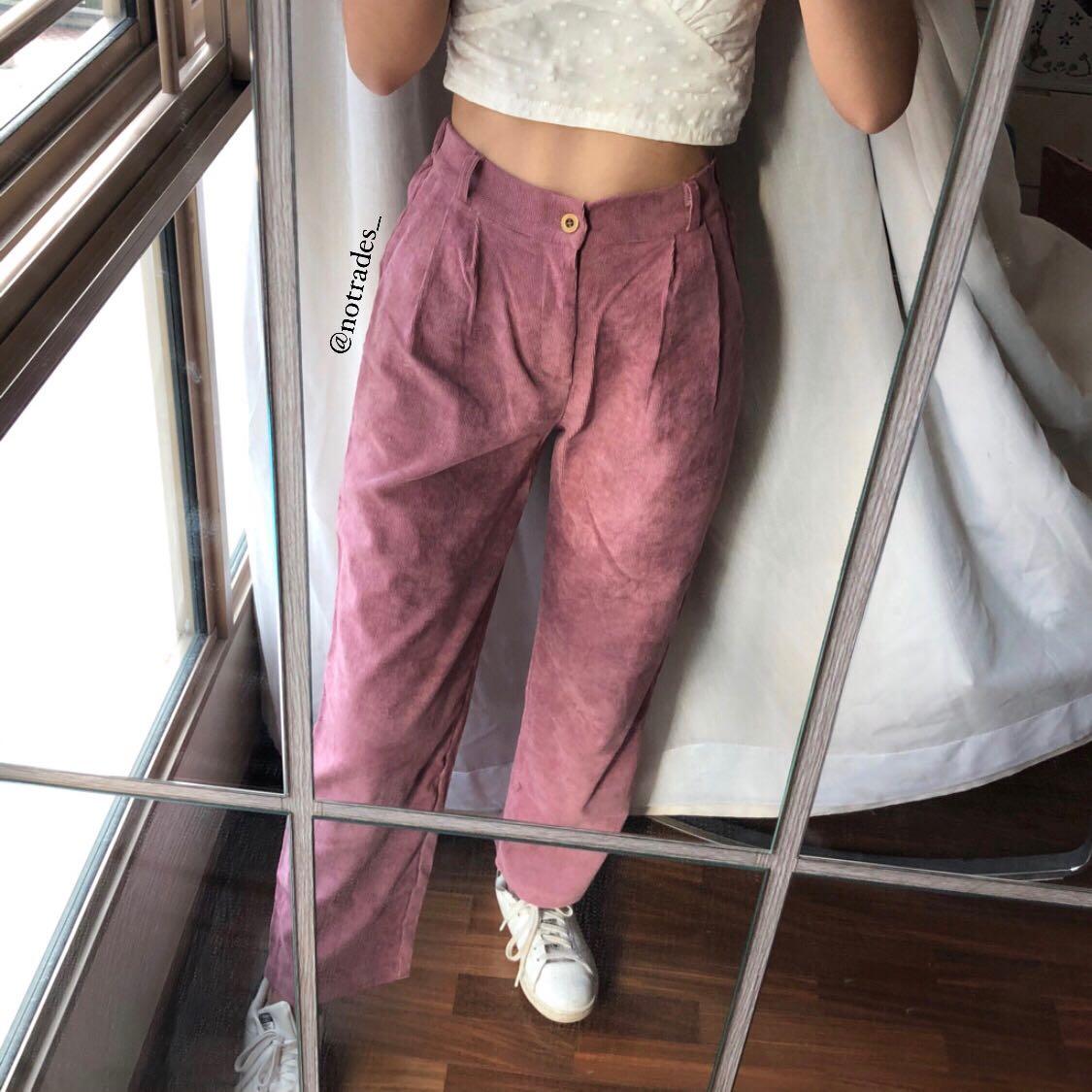corduroy pink pants