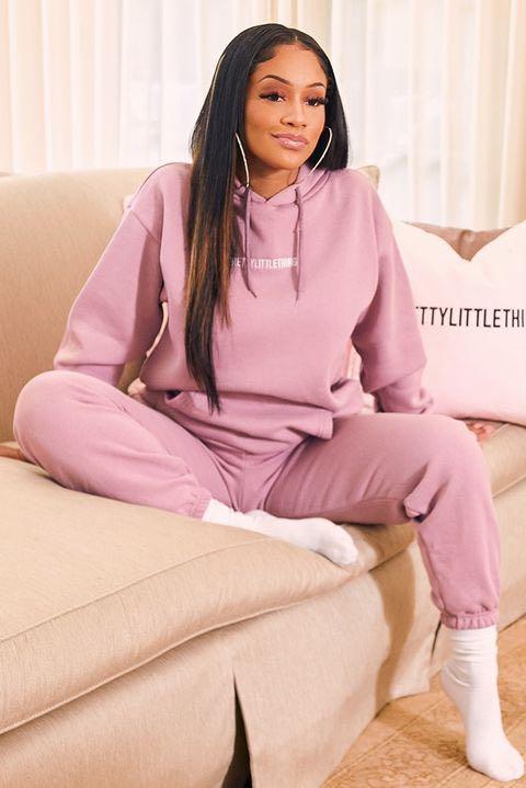 Saweetie lilac hoodie and jogger 