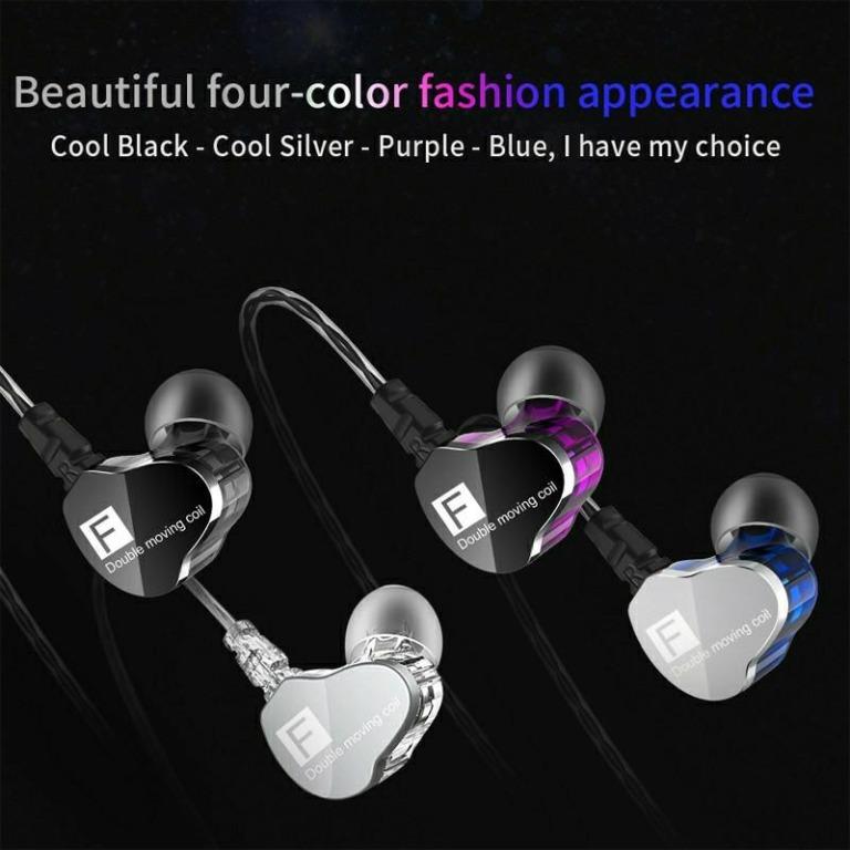 QKZ CK9 Earphones Dual Driver With Mic Gaming Headset MP3 DJ Field