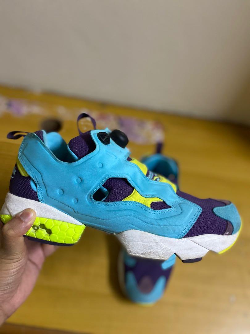 REEBOK INSTA PUMP FURY OG NEON BLUE PURPLE SOLAR YELLOW