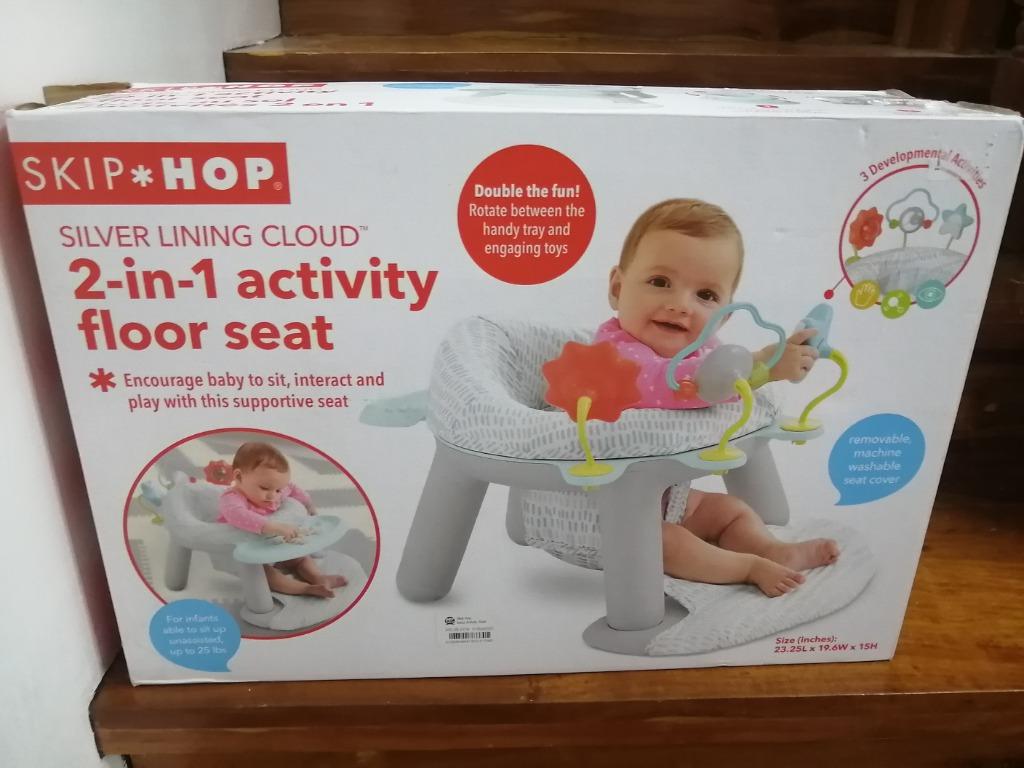  Skip Hop 2-in-1 Sit-up Activity Baby Chair, Silver