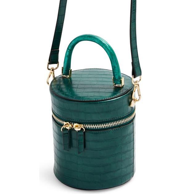 Tas topshop Simi Barrel Bag In Green Fesyen Wanita Tas Dompet di Carousell