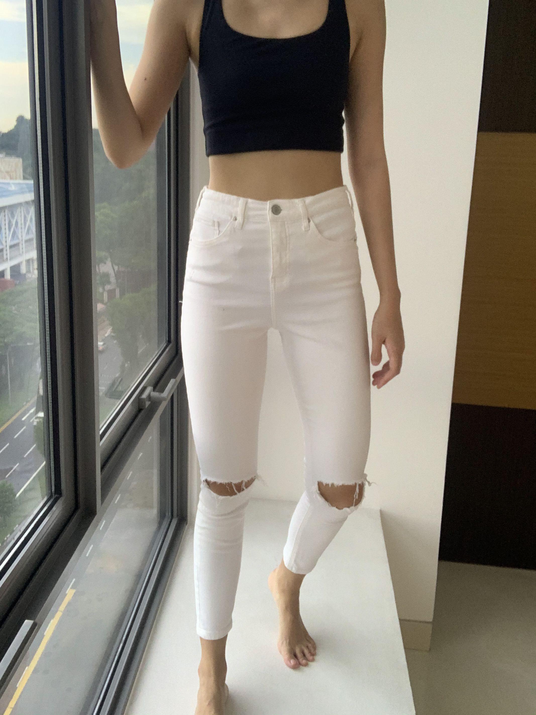 topshop white skinny jeans