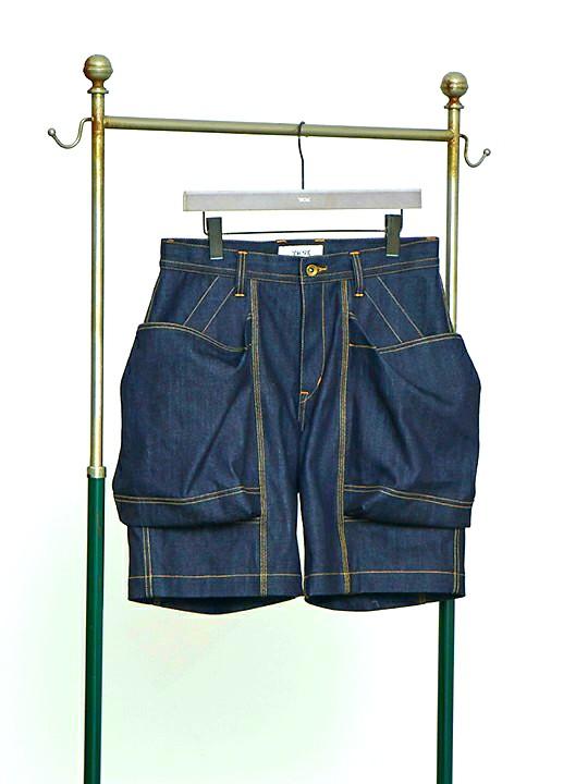 TROVE x 岡部文彦Big Pocket Indigo Denim Shorts, 男裝, 褲＆半截裙