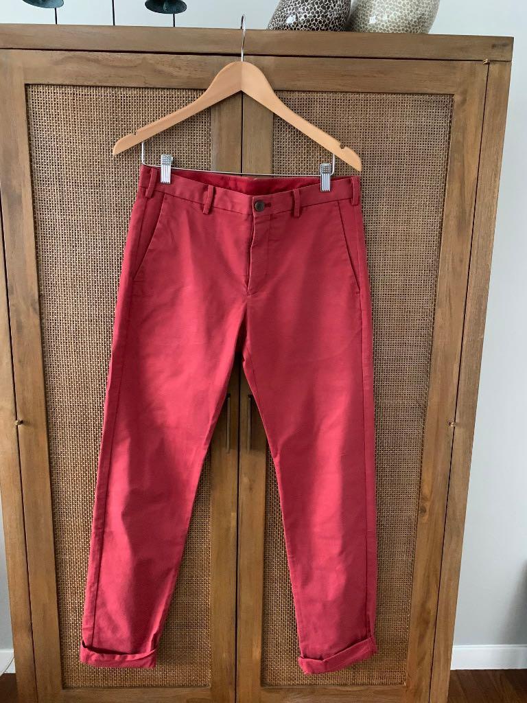 mens red chino pants