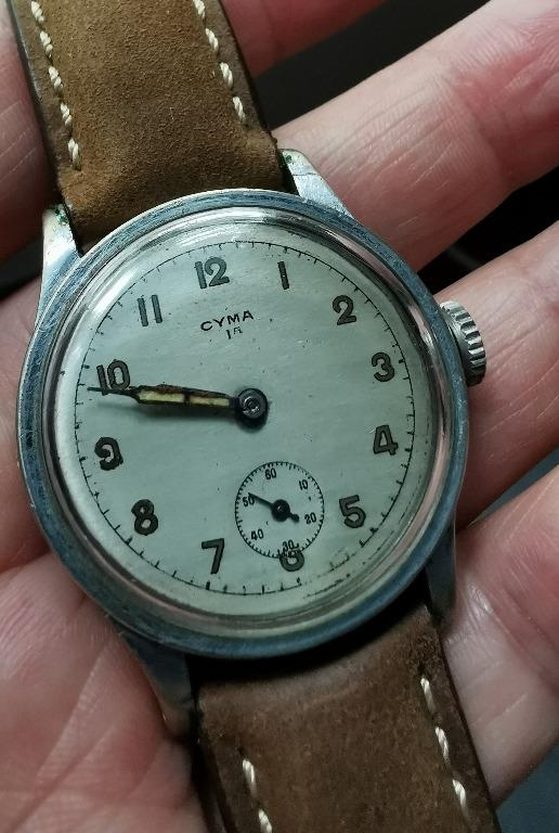 Very rare CYMA 1A vintage WW2 Military Watch big crown