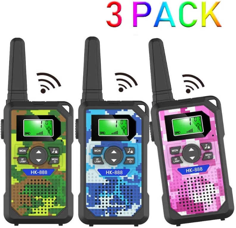 Walkie Talkie Kids,3 KM Long Range Walkie Talkie Toys with Channels,  Way Radios, LED Flashlight, Gifts for Boys  Girls to Play with Family and  Friends (3pack-Camo Green  Blue  Pink), Mobile Phones  Gadgets, Walkie- Talkie on Carousell