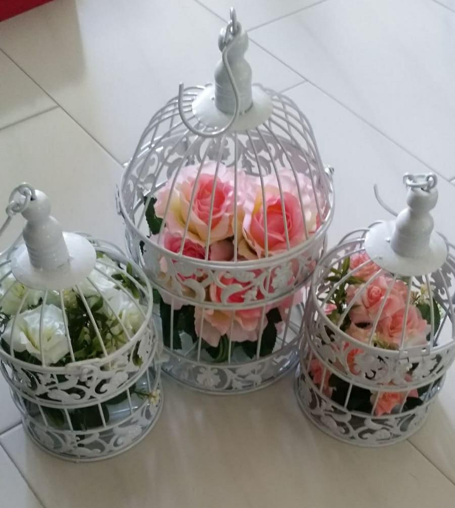 Wedding Decor White Bird Cage Flowers Included Everything Else On Carousell
