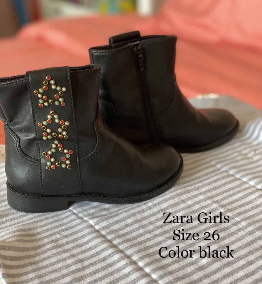 zara girls black boots