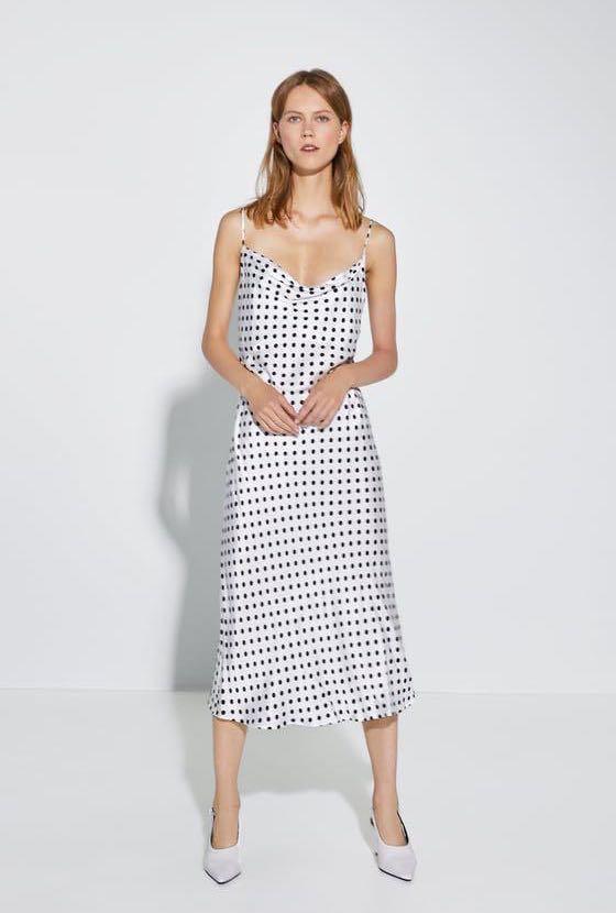 Zara polka dot strappy dress 2025