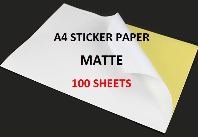 100 sheets A4 Sticker Paper Matte 80 gsm, Hobbies & Toys, Memorabilia ...