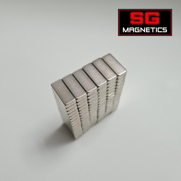 10mm x 5mm x 2mm Strong Glossy NdFeb Thin Neodymium Block Bar Magnets Grade N35 