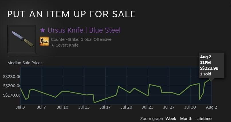 60 Mp Ursus Knife Blue Steel Ww Toys Games Video Gaming Video Games On Carousell