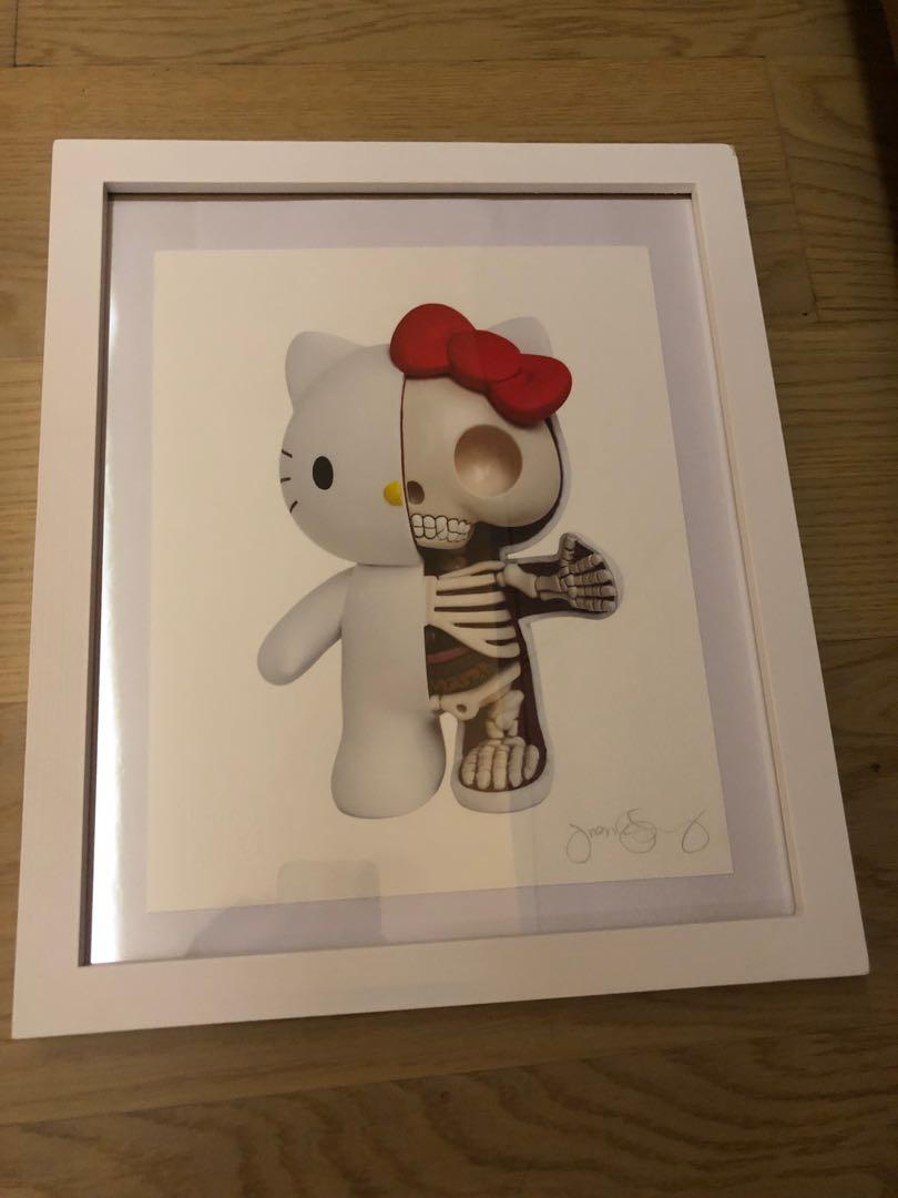 絕版Framed Jason Freeny Hello Kitty Sculpt Dissection Signed Print, 興趣及遊戲,  手作＆自家設計, 文具及工藝- 畫作及印刷品- Carousell