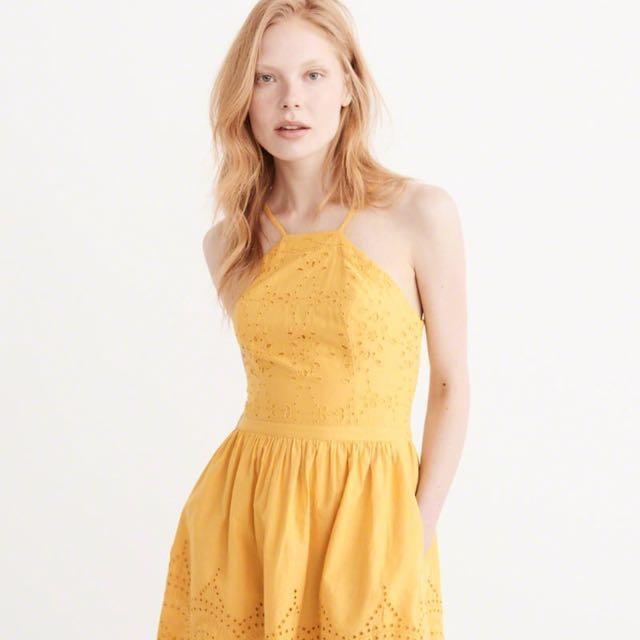 Fitch Eyelet Skater Dress in Yellow 