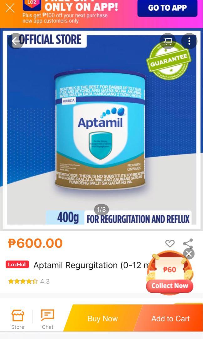 Sale Aptamil For Infants With Regurgitation Babies Kids Nursing Feeding On Carousell