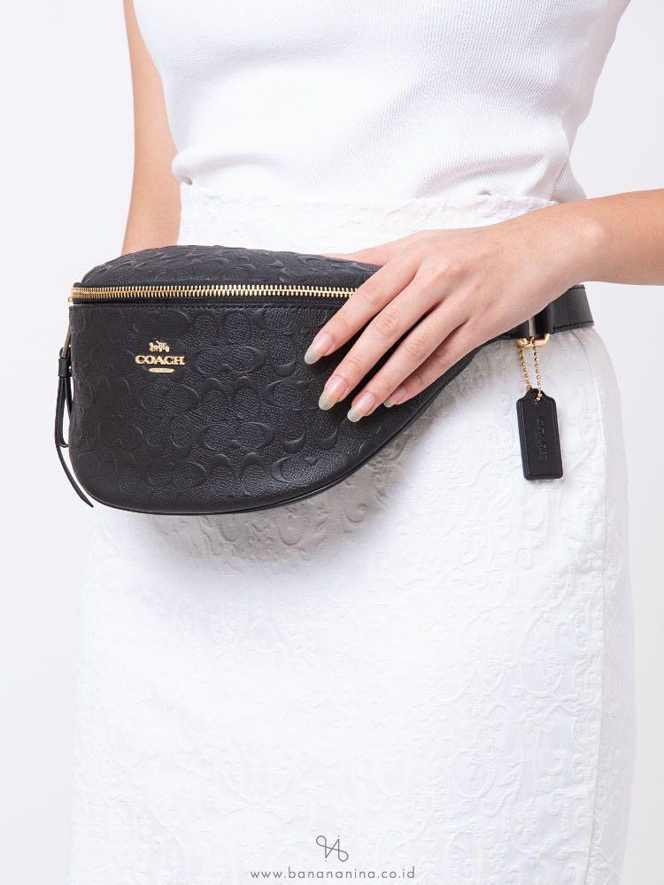 coach belt bag black signature