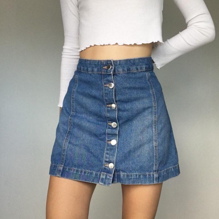 H&m a line denim skirt Clearance