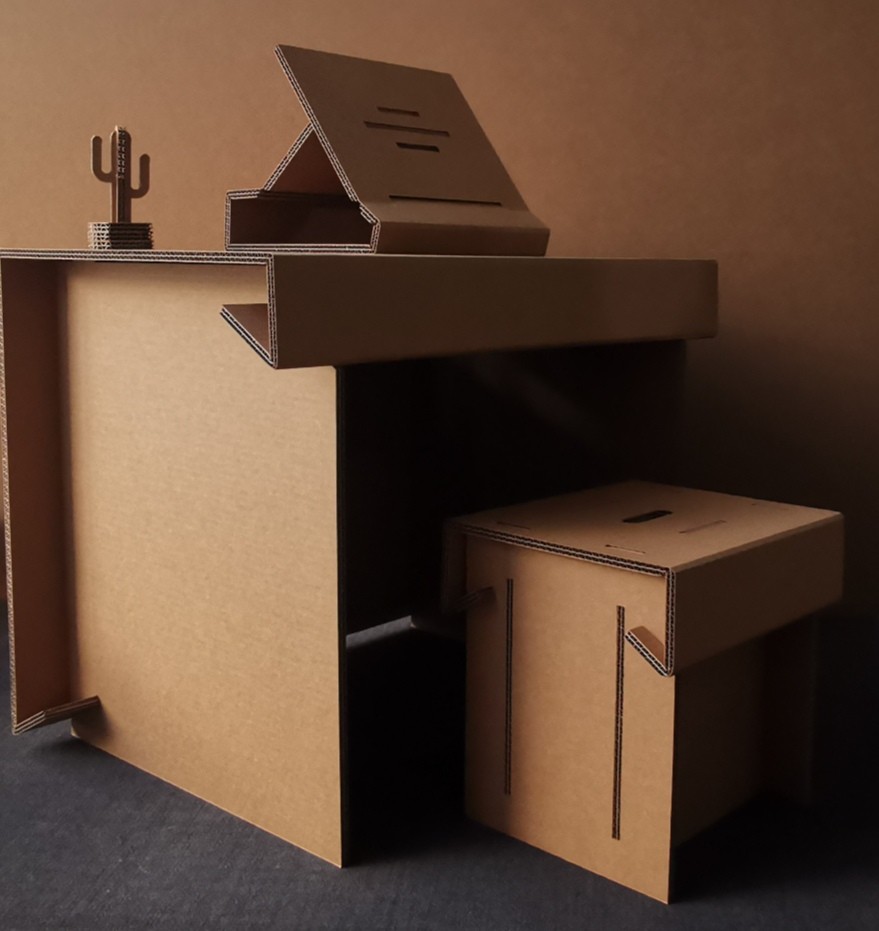 Cardboard Study Table & stool, Furniture & Home Living, Furniture ...