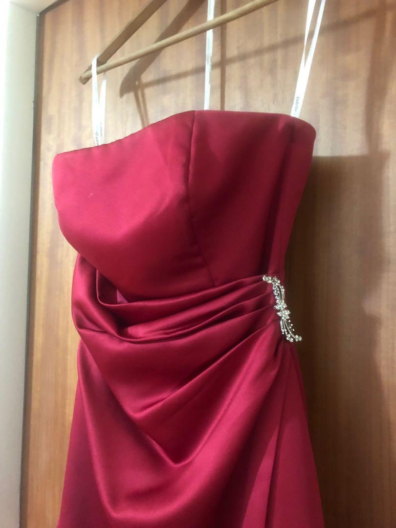 David bridal cheap red evening gowns