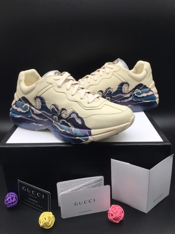 Men's rhyton leather sneaker with wave on sale