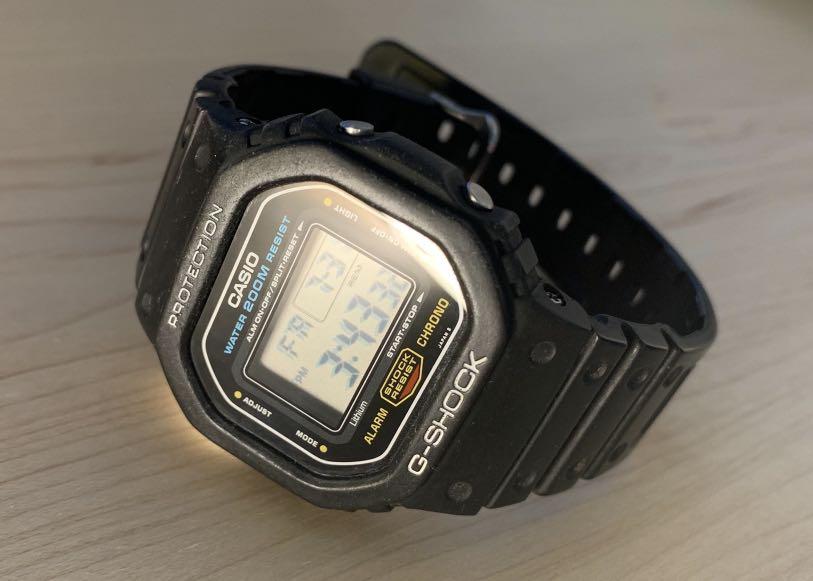 G-SHOCK DW-5600C-1V（極罕）JAPAN A 跟原裝DW-5600錶帶, 興趣及遊戲