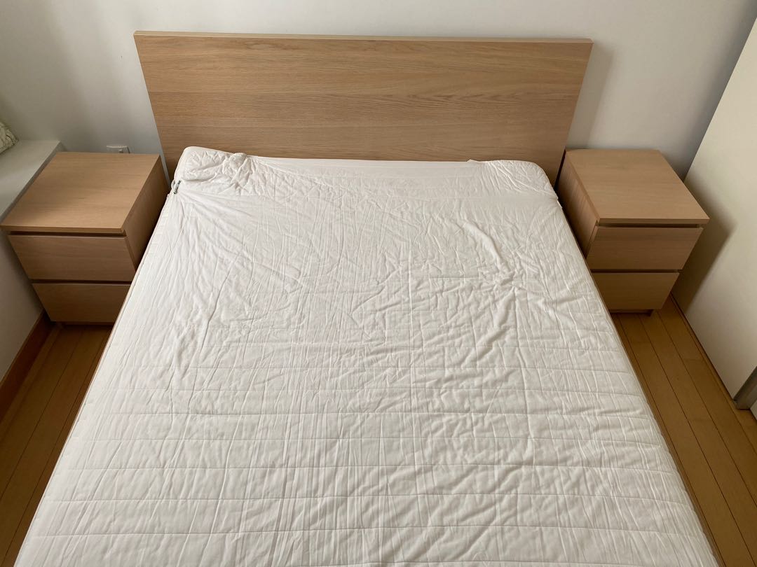 Ikea Malm Bed Frame With Chests Furniture Home Living Frames Mattresses On Carou Ikea Malm Bed Frame With Chests, Ikea Malm King Bed With Nightstands