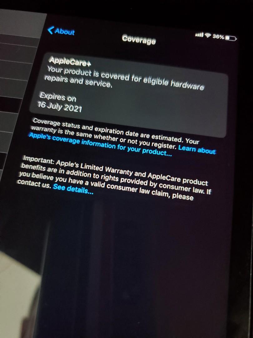 Ipad Mini 5 4g Lte 256gb Grey Apple Care 16 07 21 Mobile Phones Tablets Tablets On Carousell