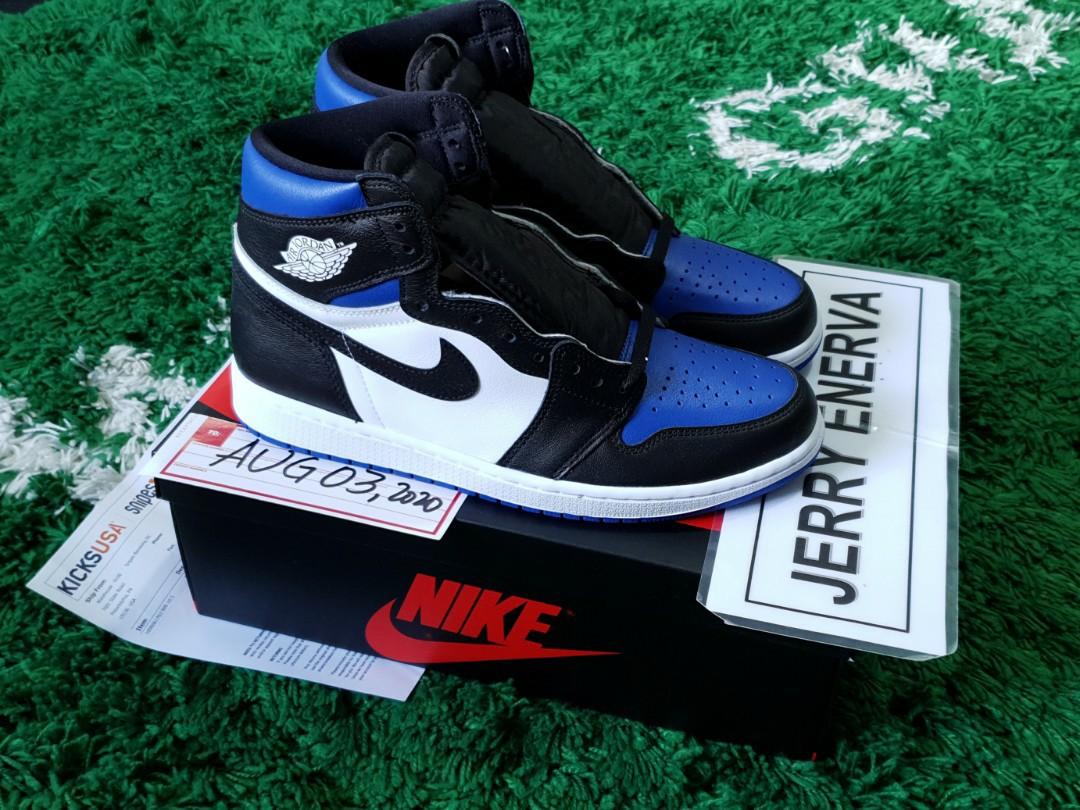 Jordan 1 Royal Toe, Men's Fashion 