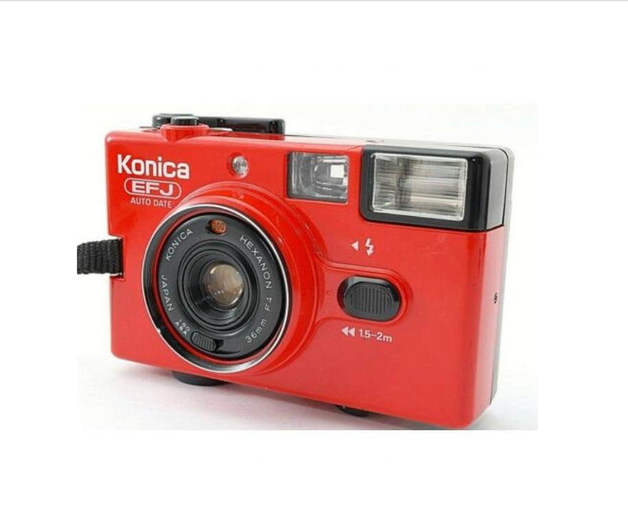 Konica EF-J Red (35mm Film Camera), Photography, Cameras on Carousell