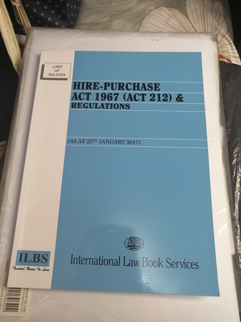 Hire Purchase Act 1967 Law Book Textbooks On Carousell