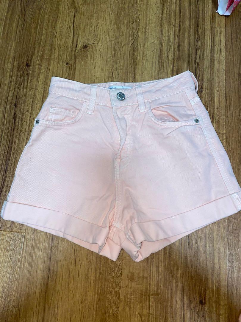 light pink jean shorts