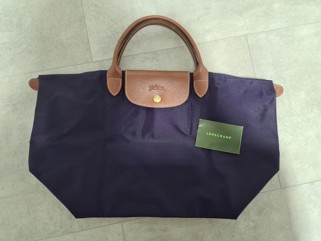 Purple longchamp new arrivals le pliage bag