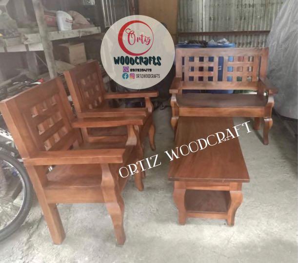Mahogany Wood Sala set, Furniture & Home Living, Furniture, Sofas on