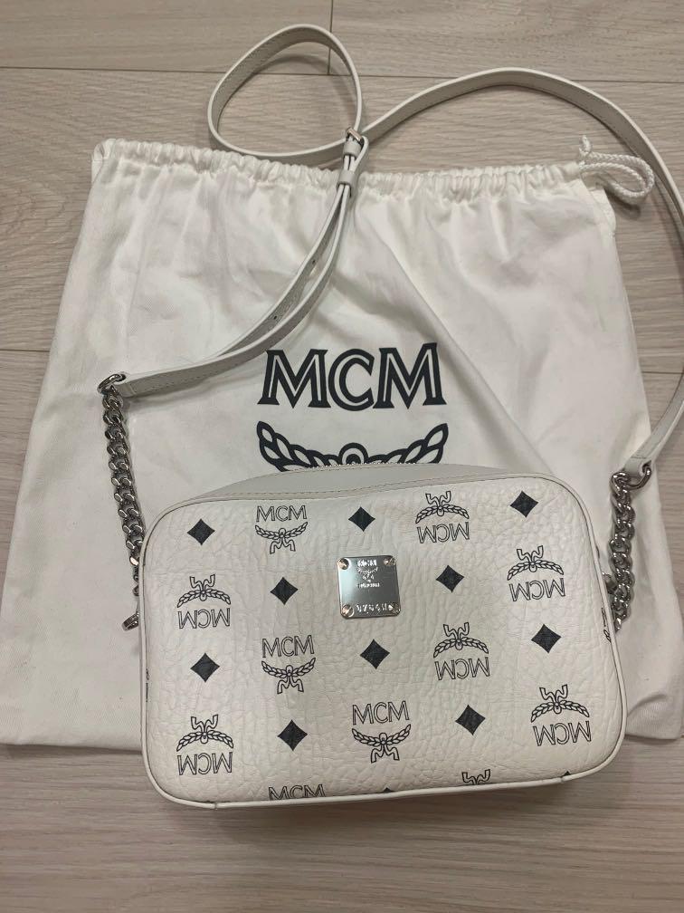 mcm white tote