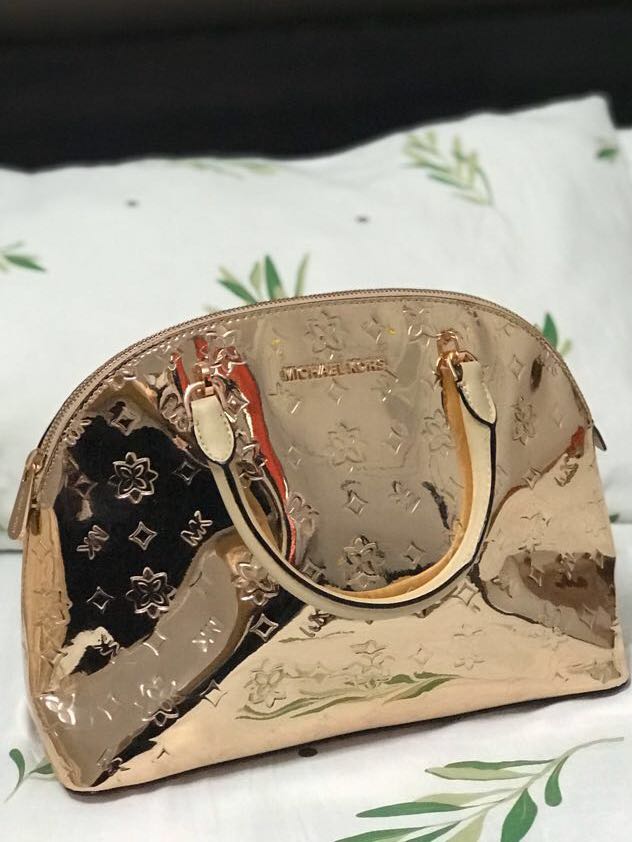 Michael Kors Emmy Large Dome Satchel Rose Gold Luxury Bags Wallets on Carousell