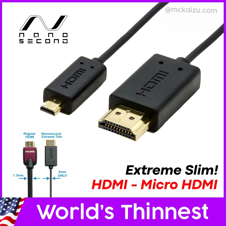 HyperThin Mini HDMI to Mini HDMI 0.8m 4K Ultra HD Cable - HYPER –