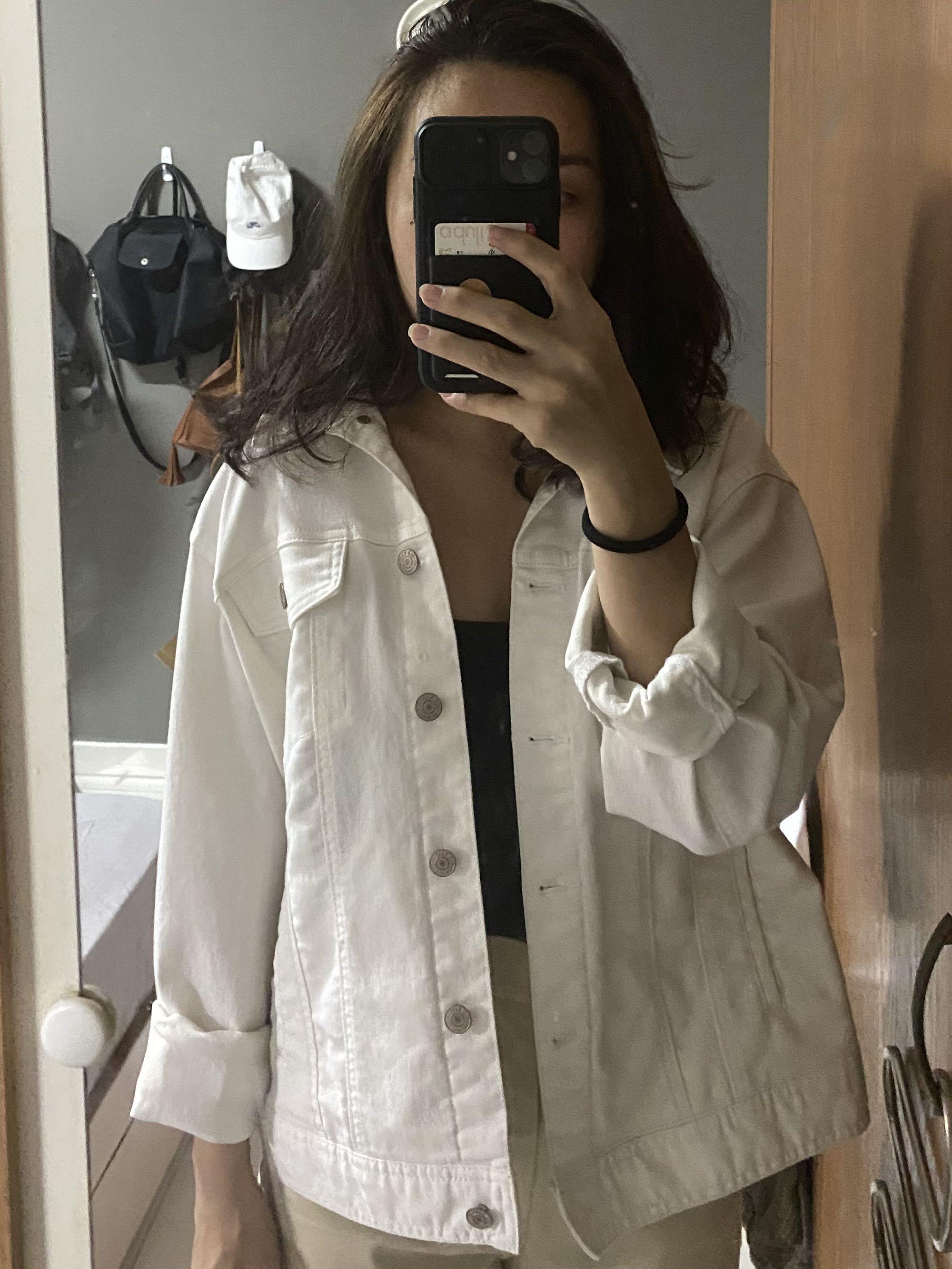 old navy white denim jacket