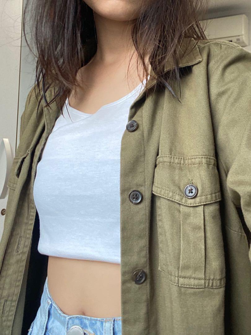 Olive green flannel womens