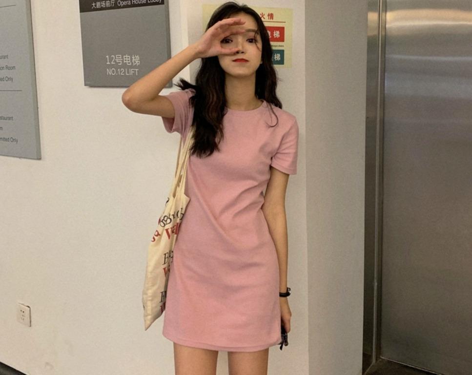 pastel t shirt dress